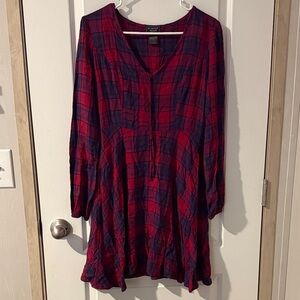 Red and Blue Plaid mini dress